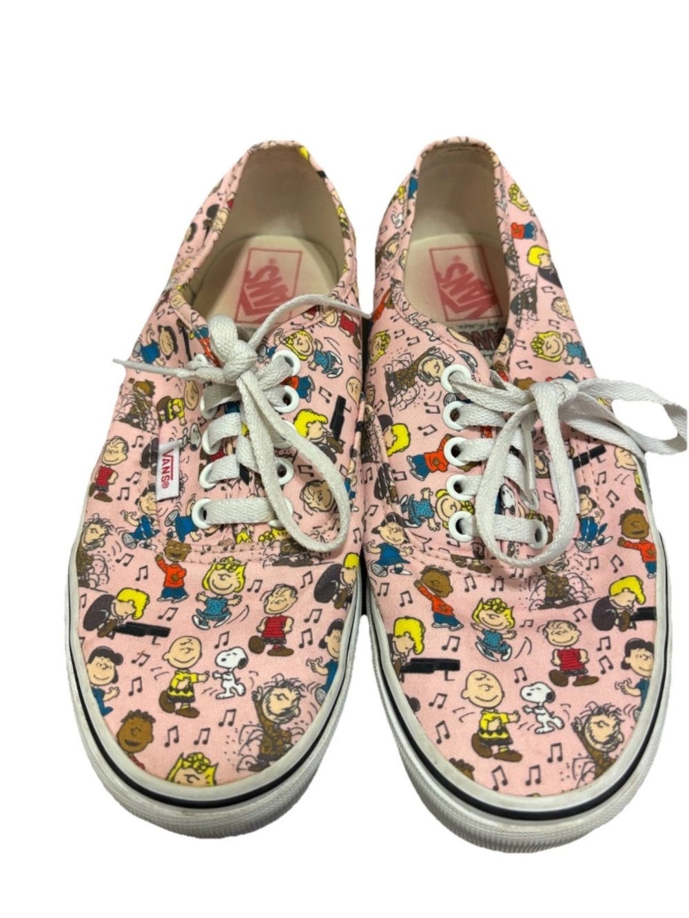 RARE Vans peanuts Charlie Brown Authentic Dance Party Sneakers Pink 8.5 shoes